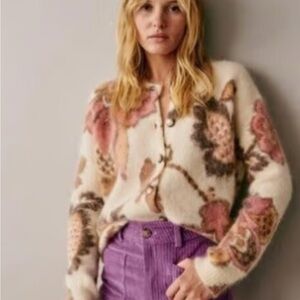 Manea Cardigan XL, New with Tag, Sezane, Multicolor Cream pink